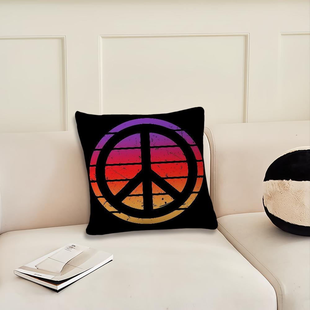 Fashion Peace Sign Nature Assortment cushion cover Pillow Cover Decoration Room Home Sofa living Office Car Nordic Simplicity