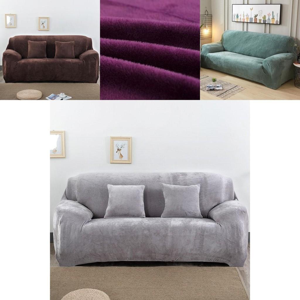 Wrinkle Resistant Easy Fit Sofa Slipcover Thick Plush Velvet Protector For All Sizes