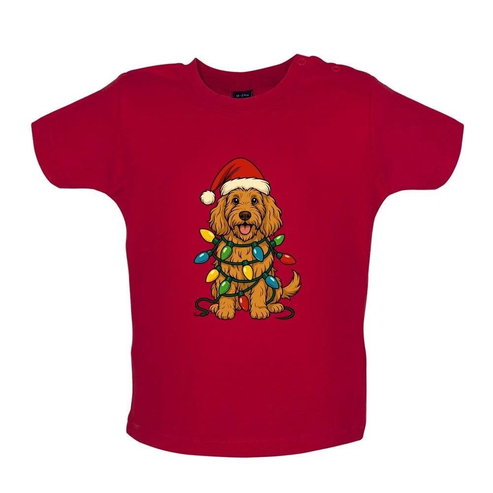 Labradoodle Christmas Lights - Baby Kids Boys Girls Unisex T-Shirt / Babygrow - Lab Doodel Dog Dogs Pet 120