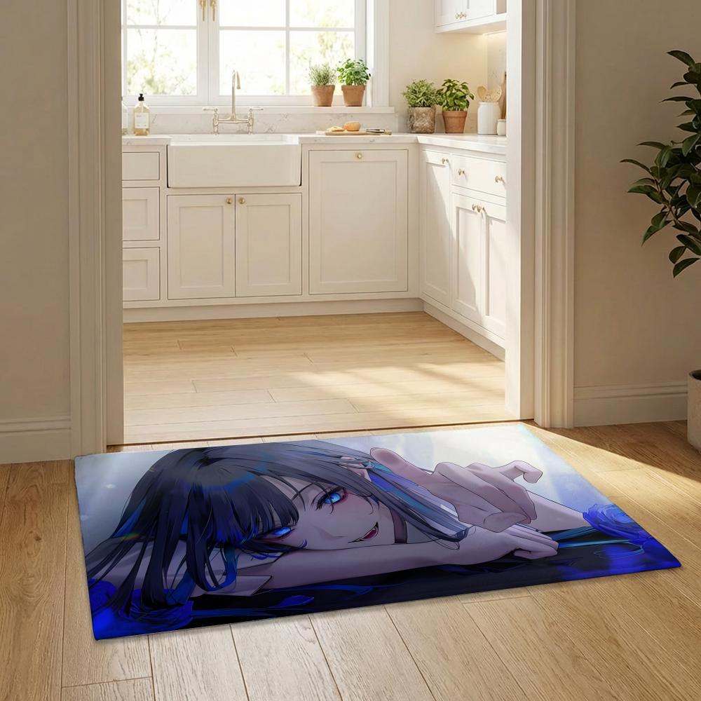 A-Ado K-Kyogen X U-Uta Anmie Floor Mat Flannel Door Mat Non-Slip Bedroom Living Room Home Decor 40x60cm