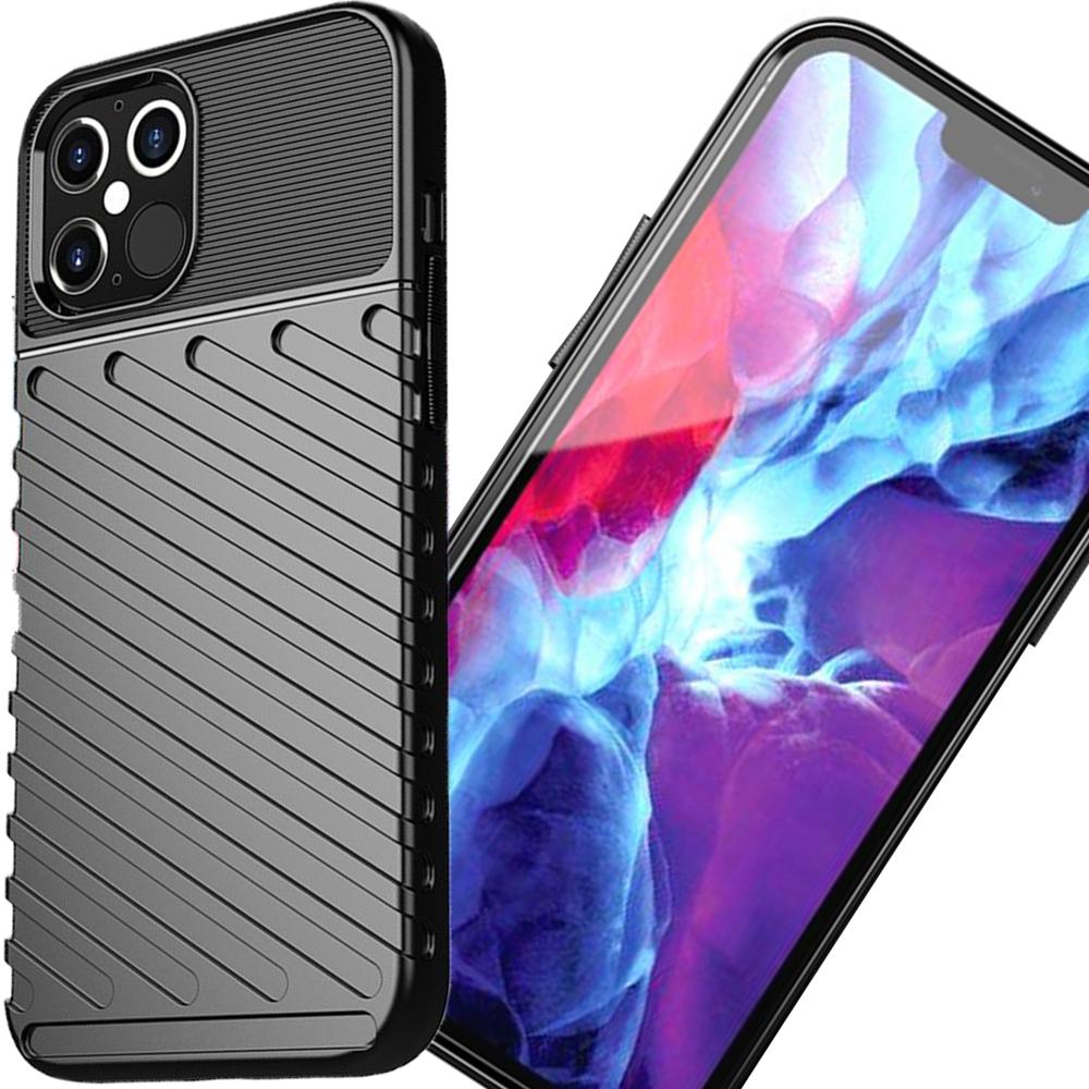Thunder Case Elastyczne Pancerne Etui Pokrowiec Iphone 12 Pro Max Czarny