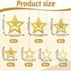 28PCS Gold Hanging Stars Decorations Glitter Cutouts with 7 Sizes Star Wall Decorations Double Sided Hanging Yard Decor for Party Wall Decor