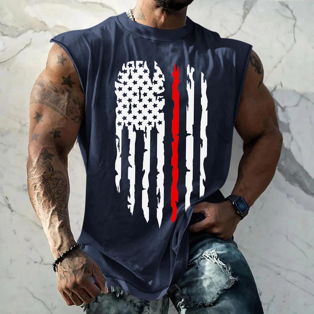 Chaleco sin mangas expandible de hombro transpirable absorbente de sudor estampado de Color sólido de verano para hombres