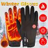 Winter Gloves for Men, Windproof & Warm, Polyester Fabric with Zipper Closure, Ideal for Outdoor Cycling Winter Gloves