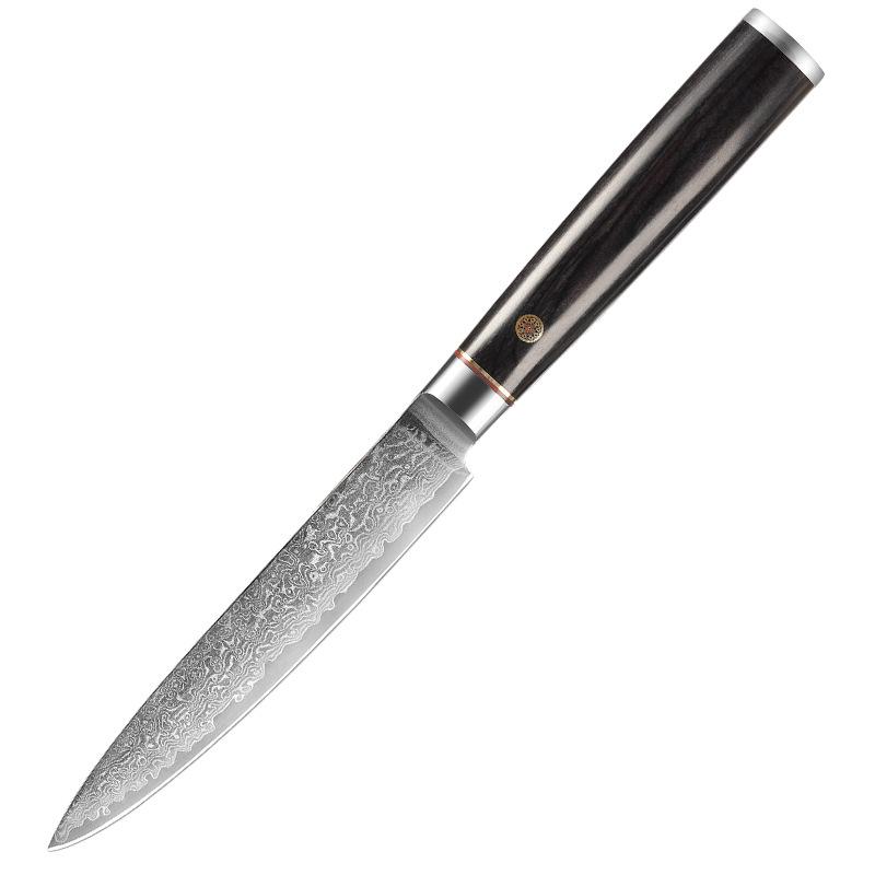 67-layer Damascus Steel 5-inch Fruit Knife, Household Stainless Steel Kitchen Knife High-hardness Cutting Multi-purpose Tool
