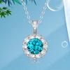D Color 3 Carat Blue Moissanite Necklace Pendant for Women Fine Lab Diamond Gemstone S925 Pure Silver Neck Chain Jewelry