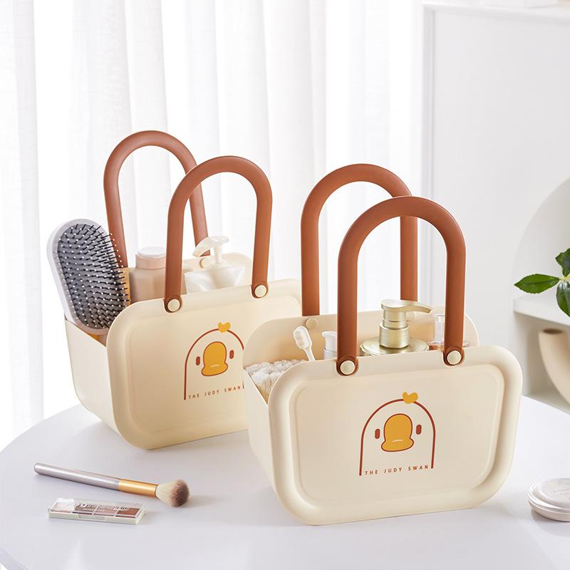 Portable Bath Basket Bathroom Basket High-capacity Storage Bath Bathroom Wash Bath Basket Toiletry Bath Supplies Storage Basket