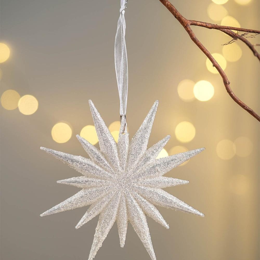 Plastic Christmas Crystal Pendants Snowflake DIY Christmas Tree Ornaments Indoor Outdoor Wall Pendant Crystal Hanging Xmas Tree
