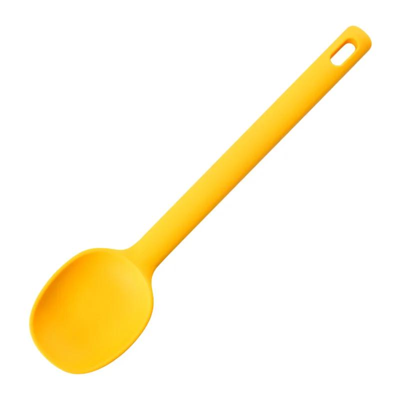 1PC Silicone Salad Stirring Spoon Heat Resistant Shallow Mouthed Soup Spoon non Stick Pot Kitchen Baking Tool