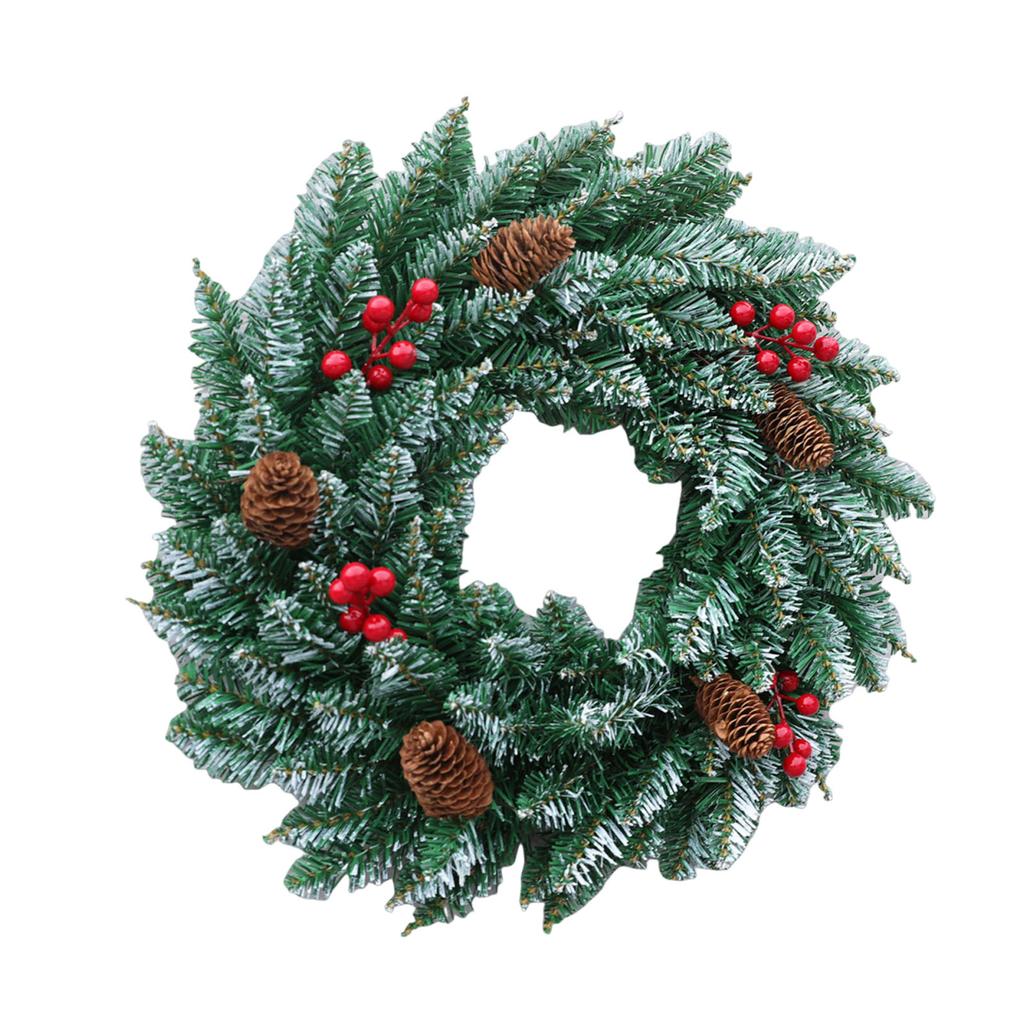 Christmas Pine Cone Wreath Hanging Ornament Fake Flower Garland for Wedding Arch Party Wall Garden Ceremony