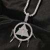 Hip Hop New Game King Millennium Wisdom Wheel Pendant Necklace Copper Inlaid Zircon Geometric Retro Necklace Accessories