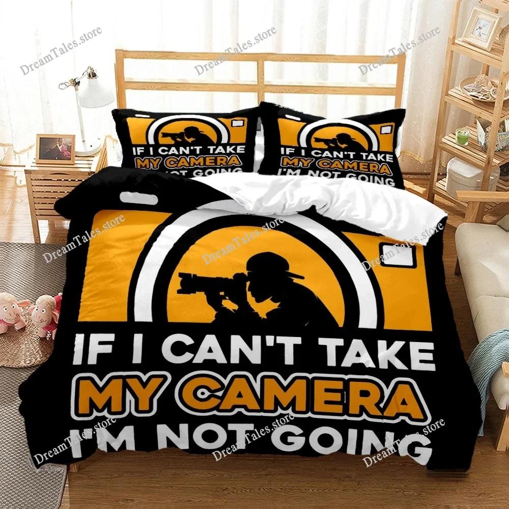 Vintage Camera Duvet Cover Fashion Comforter Bedding Set Soft Quilt Cover and Pillowcases for Teens Boy Single Double Queen King