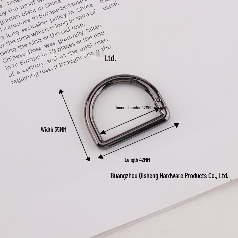 In-Stock: High-Grade D-Shaped Spring Ring Buckle for DIY Bag Handles & Straps