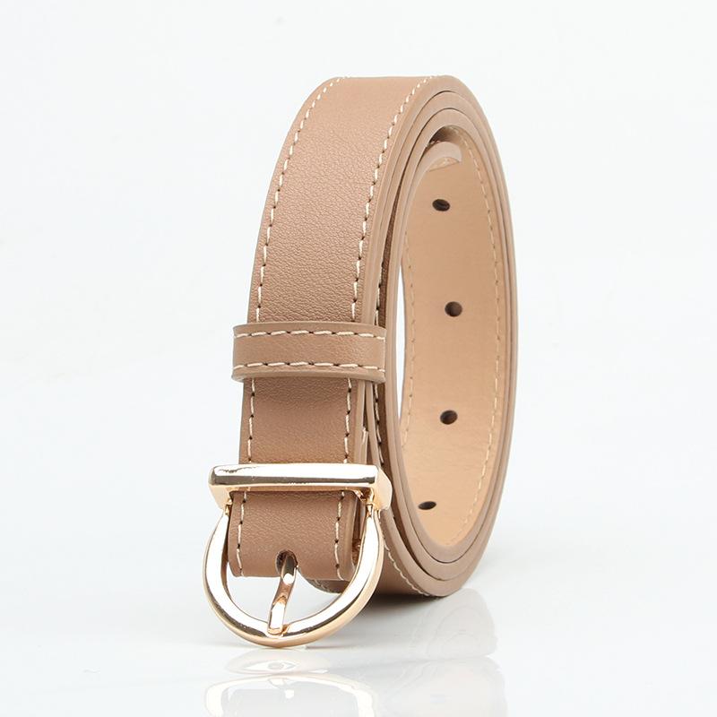 Fashionable and Retro Gold Needle Buckle Faux Leather Women's Belt, Individual and Simple Decoration, Suit Jeans, Dress Belt