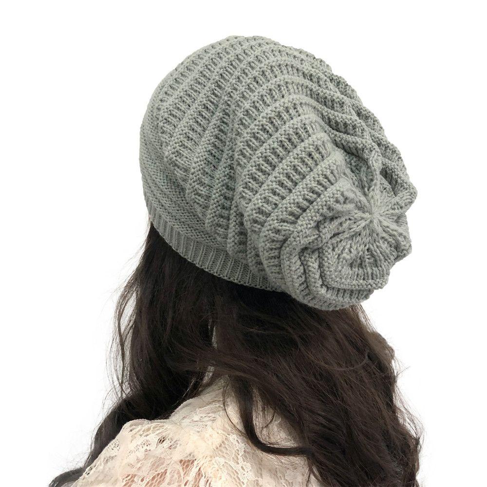 Outdoor Crochet Slouchy Ski Cap Knitted Hat Beanie Hat Baggy