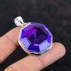 Fasetowany wisiorek z ametystu afrykańskiego, wisiorek z kamieniem szlachetnym, elegancka biżuteria, wisiorek ze srebra próby 925, ręcznie robiony wisiorek, prezenty dla niej, srebrna biżuteria