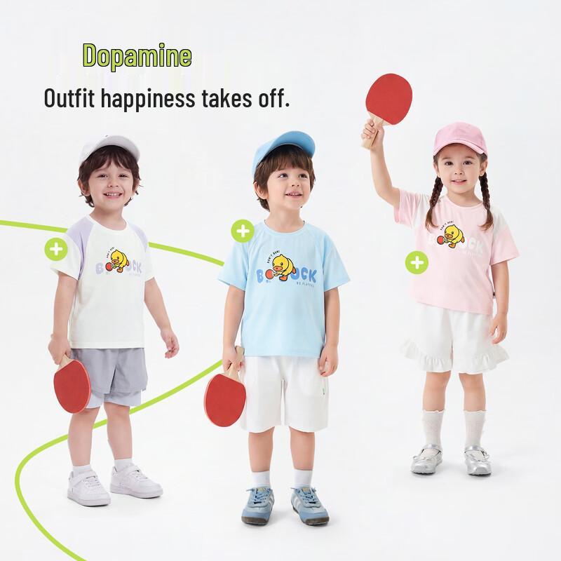 B.Duck Kids' Short Sleeve Ice-Feel Quick-Dry Top