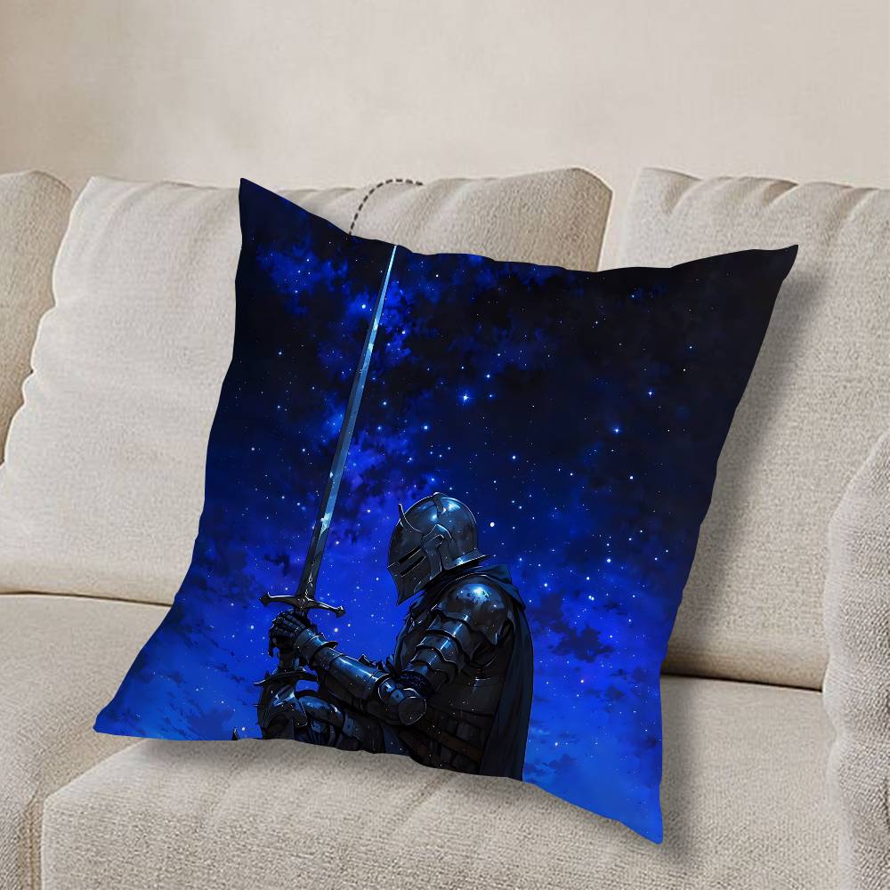 fully armed Medieval Knight Pillow Case Pillow Case Living Room Sofa Cushion Cover Suitable For Home Bedroom Room Decoration