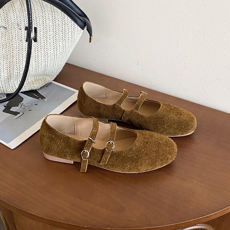 Fashion Fashion Buckle Strap Women Flats Mary Janes Shoes Casual Female Shallow Footwear Round Toe Ladies Flats With Shoes