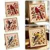 Hummingbird Bead Embroidery Kit, DIY Pearl Art Painting, with Crystal Beads Floral Designs Craft, for Adults Beginners