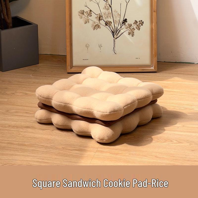 Creative Biscuit Plush Pillow: Cute, Thick Nap Cushion for Sofa and Home