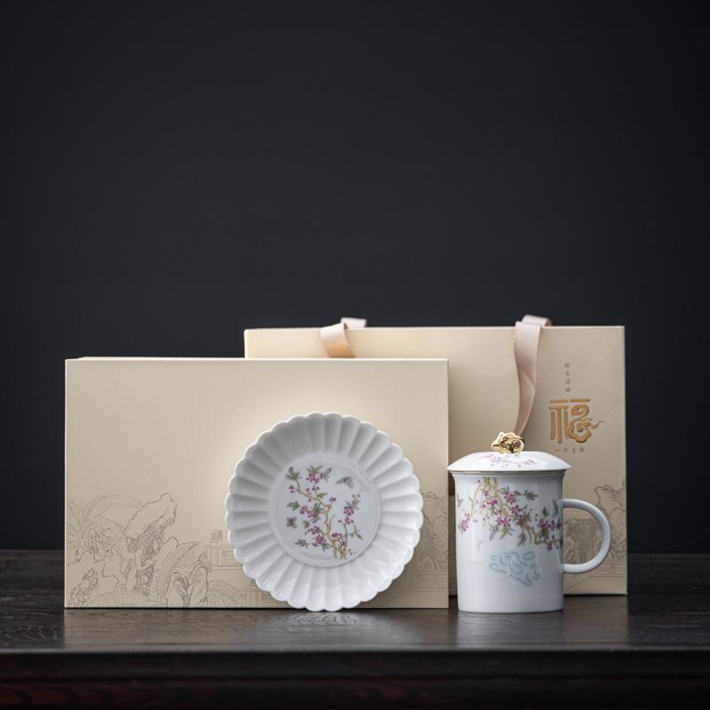 High-end Merchandise Linglong Office Cup Ceramic Cup Graduation Season Opening Ceremony Business Enterprise Senior Gift Set