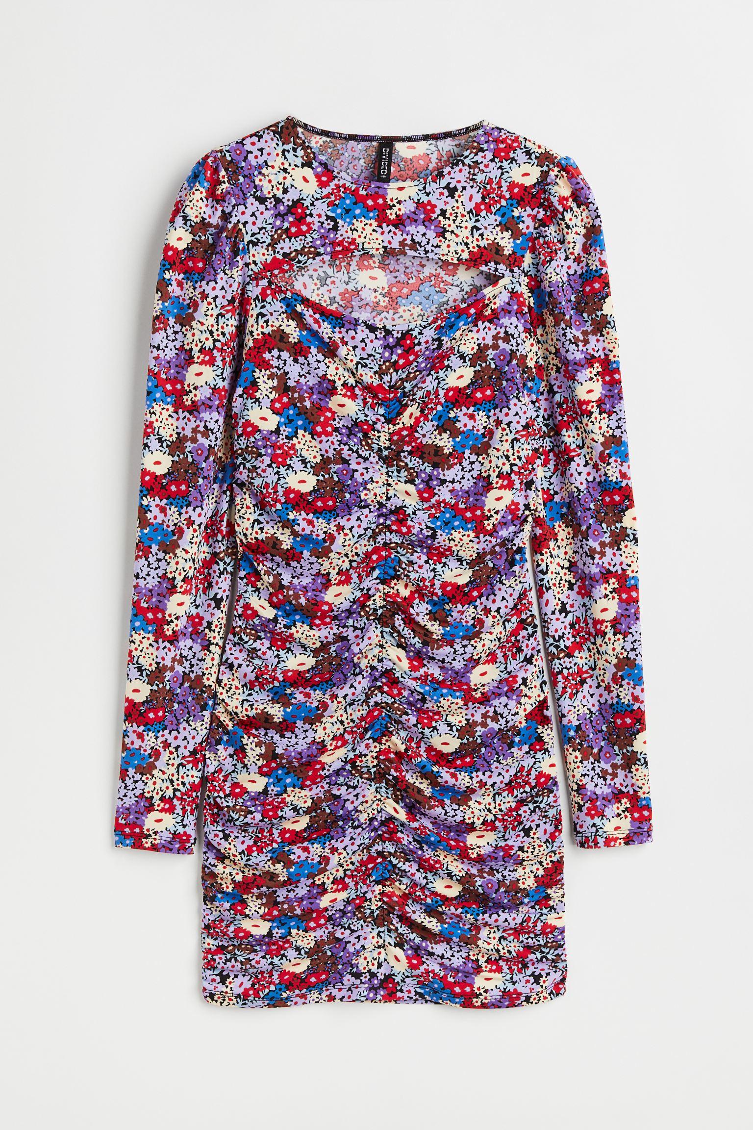 

Gathered cut-out dress