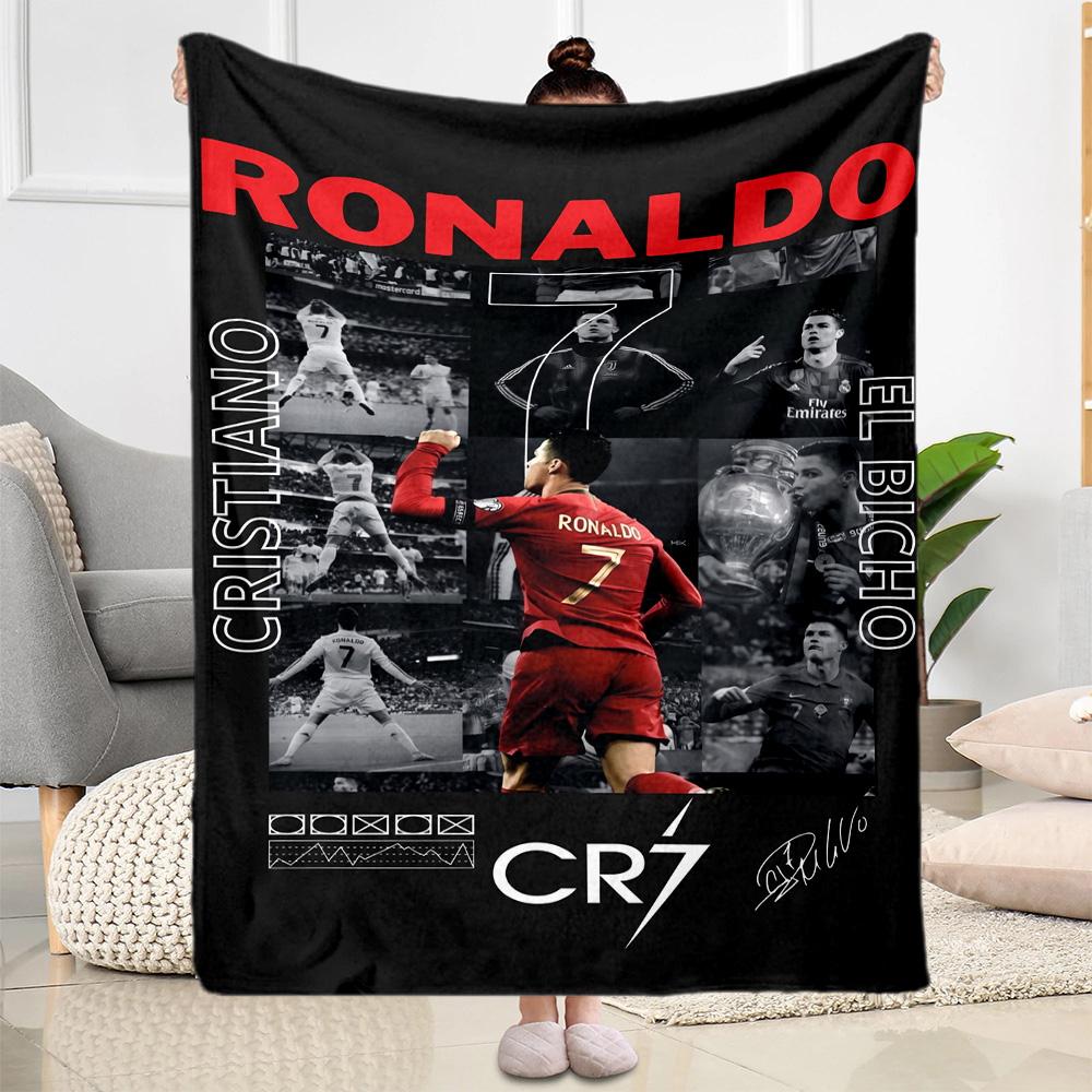 Ronaldo's Iconic Journey Blanket Warmthful Decor Suitable for Sofa Bed Bedding Four Seasons Multipurpose Stylish Decor