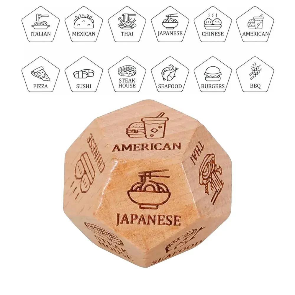 Food Decides Dice 12 Sides, Date Night Dice Couple Gift Ideas, Him and Her, Dinner Dice Decides, Cool Birthday Wedding Figurines