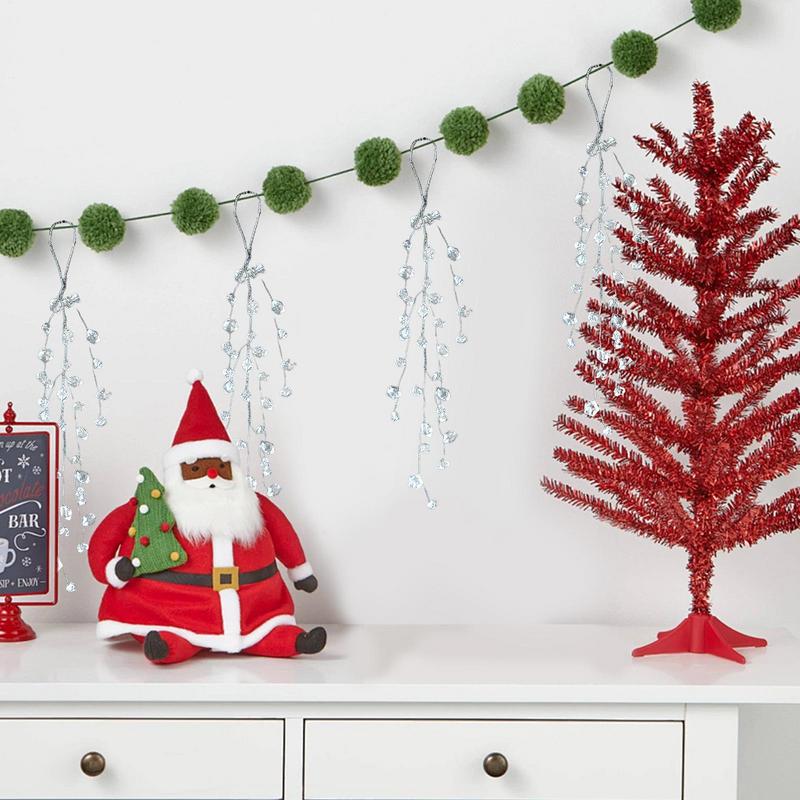 Christmas Water Drop Pendant Clear Acrylic Christmas Pendants 2Pieces Tree Pendants Water Drop Icicle Home Decoration Christmas