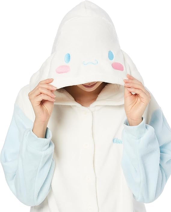 

Пижамный комплект Sanrio Kigurumi Set, верхняя и нижняя часть, комнатная одежда, пижама, домашняя одежда, флисовый пушистый костюм с капюшоном, наряд для косплея Cinnamoroll [Takihyo]