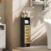 Bathroom Cabinet with Toilet Paper Holder, Removable Bar, 3 Tiers + Dispenser, 78 cm, Black Bamboo