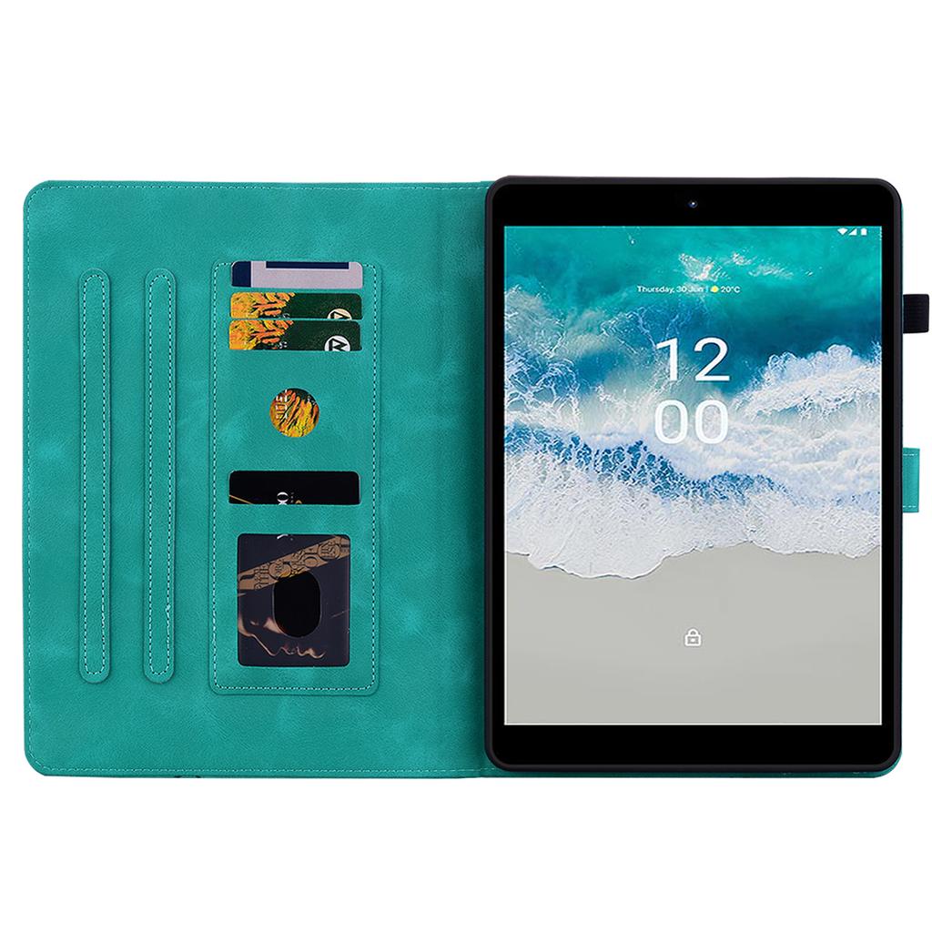 Per Nokia T10 Custodia per Tablet in Pelle PU con Squisito Design Floreale Goffrato