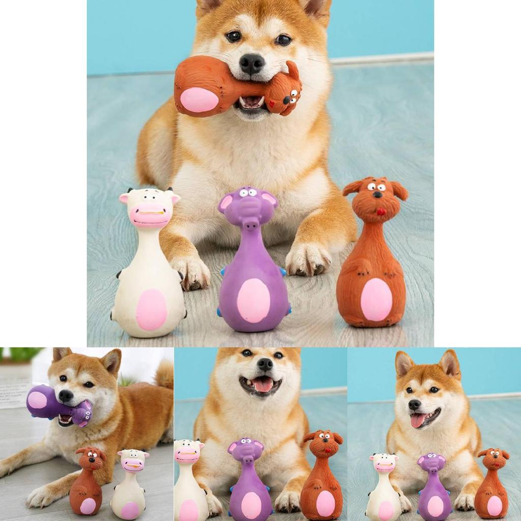 High Quality Squeaky Rubber Pet Toy For Dogs In Fun Cartoon Design And Colors