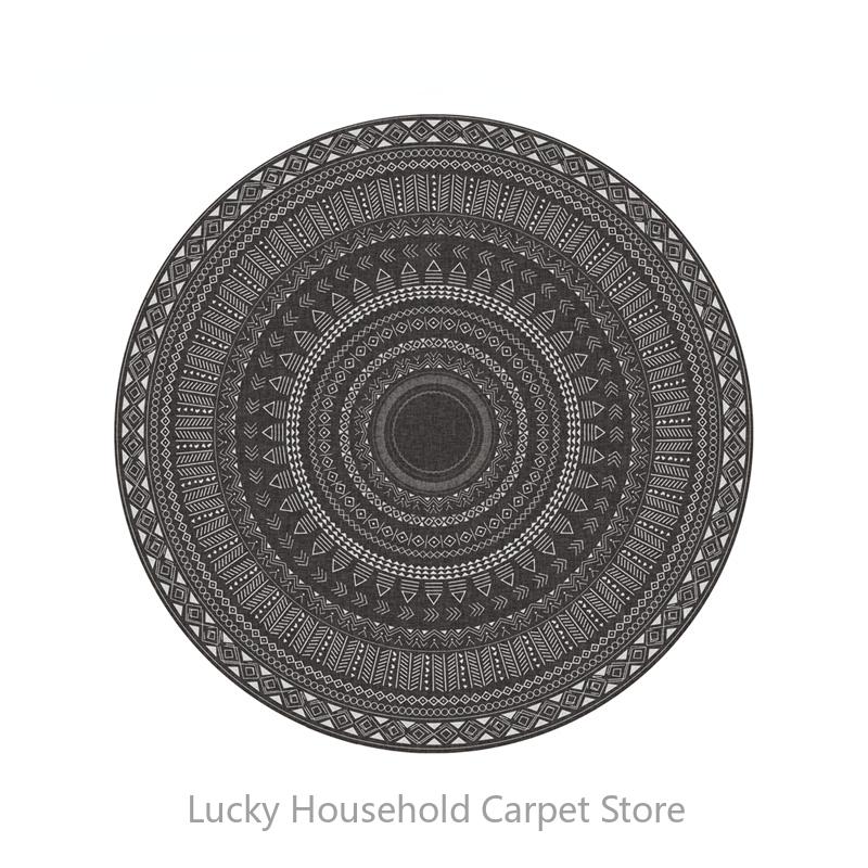 Morocco Round Carpet Lounge Chair Area Rug Soft Non-slip Light Color Living Room Decoration Carpets Washable Cloakroom Floor Mat