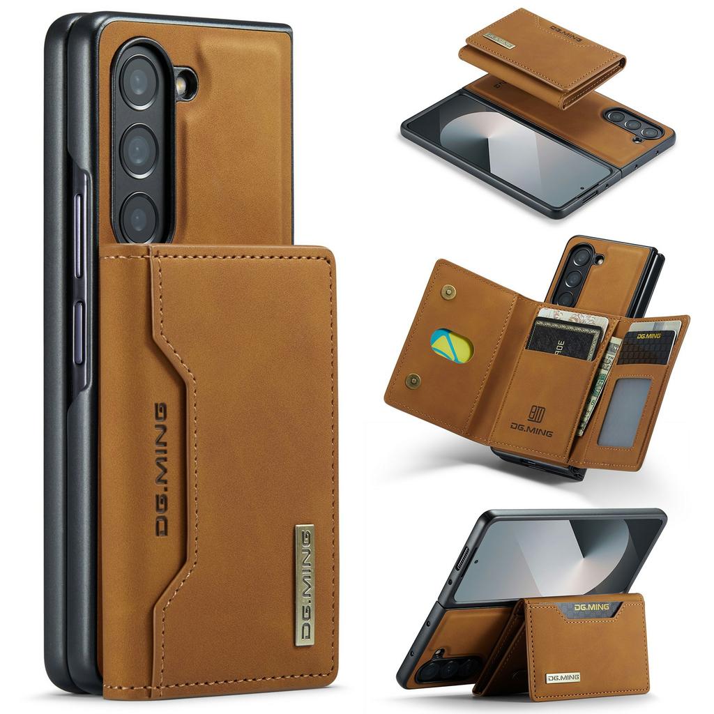 DG.MING M2 Series for Samsung Galaxy Z Fold6 5G Magnetic Case PU + PC + TPU Phone Cover Detachable Wallet Kickstand