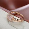 Kinel Full Paved Shiny Zircon Rings For Women 585 Rose Gold Wedding Rings