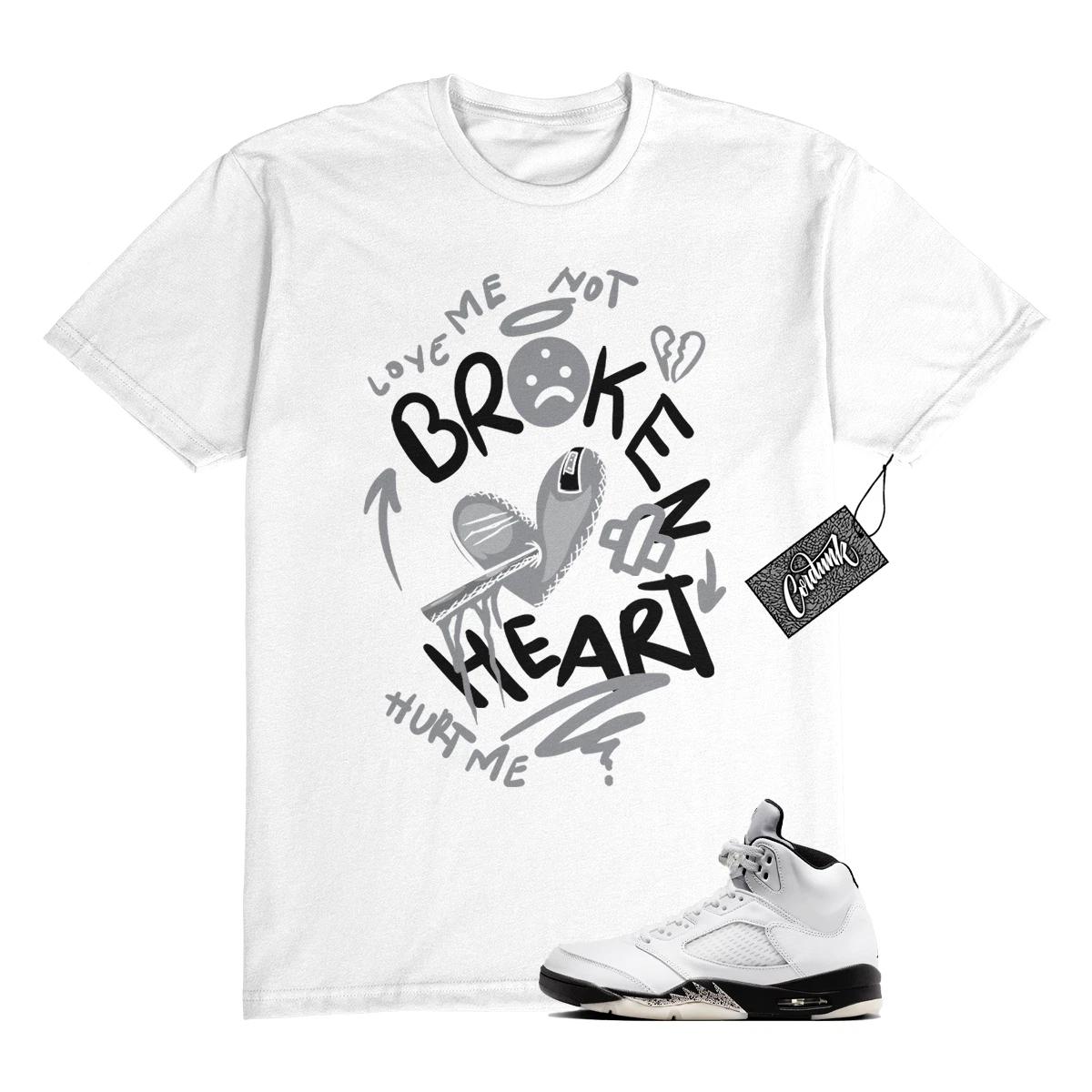 5 Reverse Metallic White Black T Shirt Match BROKEN 120