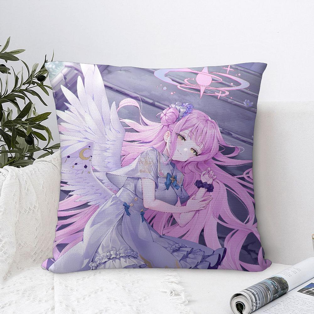 B-Blue Archive Anime Pillow Case Sofa Decorative Home Double-sided Print Plush Square Throw Pillow Covers Cushion Decor Cover