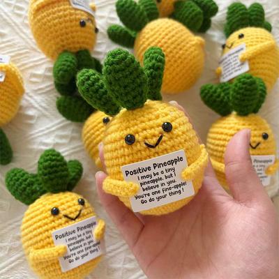 Soutien Émotionnel Animal au Crochet Poupée Tricotée Positive Décoration d'Étagère Cadeaux Positifs Jouets au Crochet Animal Tricoté Fait Main
