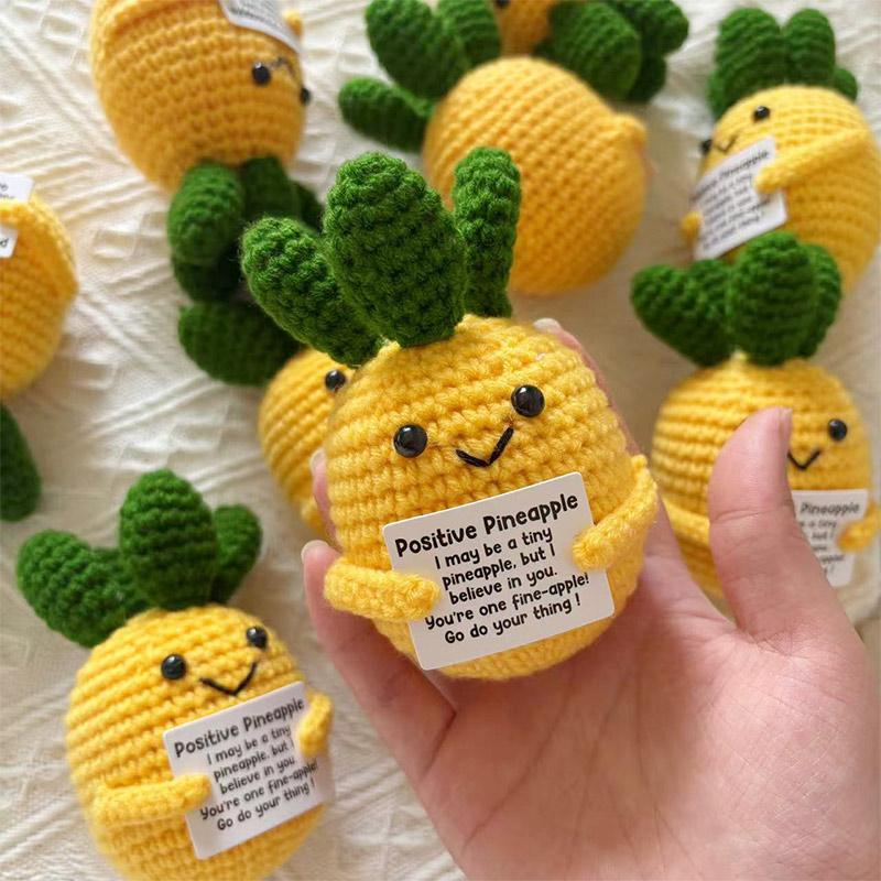 Emotional Support Crochet Animal Positive Knitted Doll Bookshelf Decor Positive Gifts Crochet Toys Handmade Knitted Animal