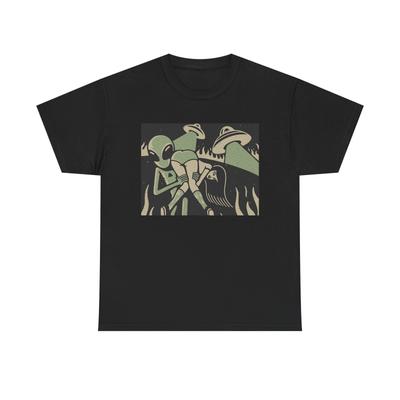 Alien-Entführung Lustiges Grafik-T-Shirt Herren Damen T-Shirts Top Baumwoll-T-Shirt Neues Geschenk Vintage