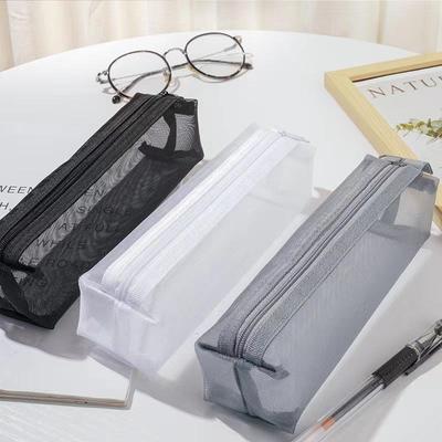 Astuccio a rete trasparente per matite, carino, semplice, estetico, organizer, forniture per ufficio e scuola per studenti, cancelleria