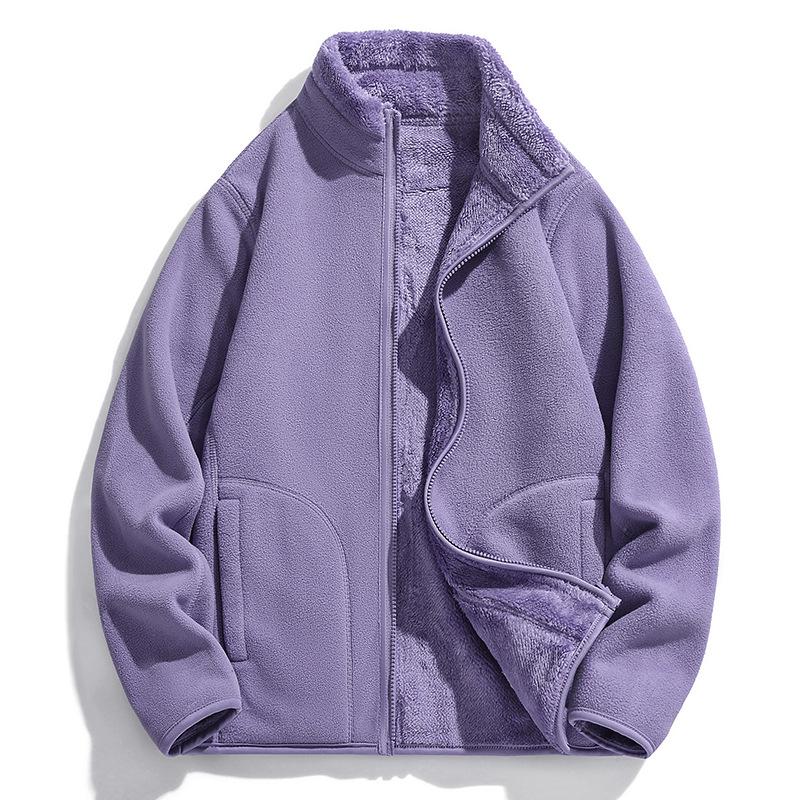 Fleece Women's Outdoor Clothing Fashion Versatile Winter Leisure Sports Thickening Double-Sided Warm Coat Female Jacket