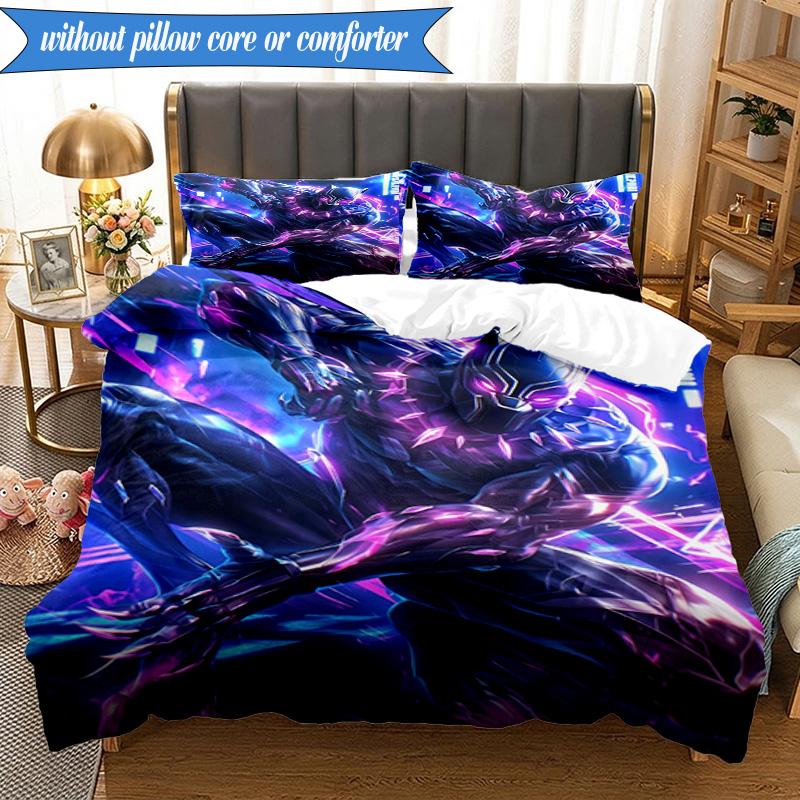 3PCS Panther In Action Bedding Set,Including 1pc Duvet Cover And 2pcs Pillowcases Perfect for Bedroom, Dormitory, Fan Christmas Gift