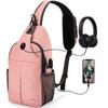 Geantă mică Lumesner® cu încărcare USB pentru băieți și fete Geantă de piept pentru alergare și ciclism Geantă sport casual cu orificiu pentru cablu pentru căști