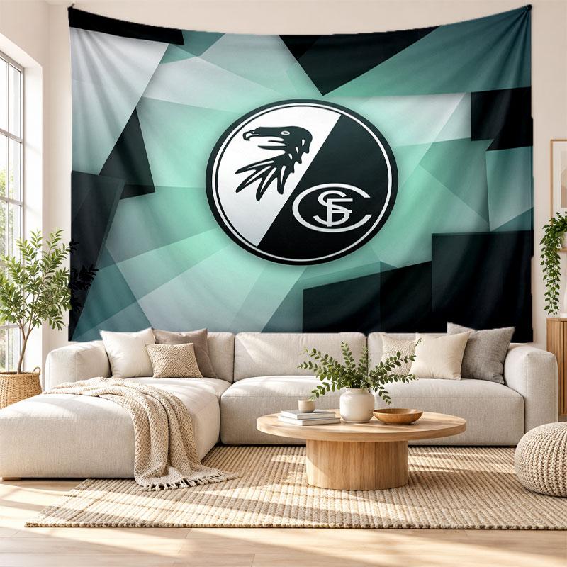 SC Freiburg FC Wall Tapestry, Soft Fabric Wall Hanging, Decorative Backdrop For Bedroom Home Wall Art