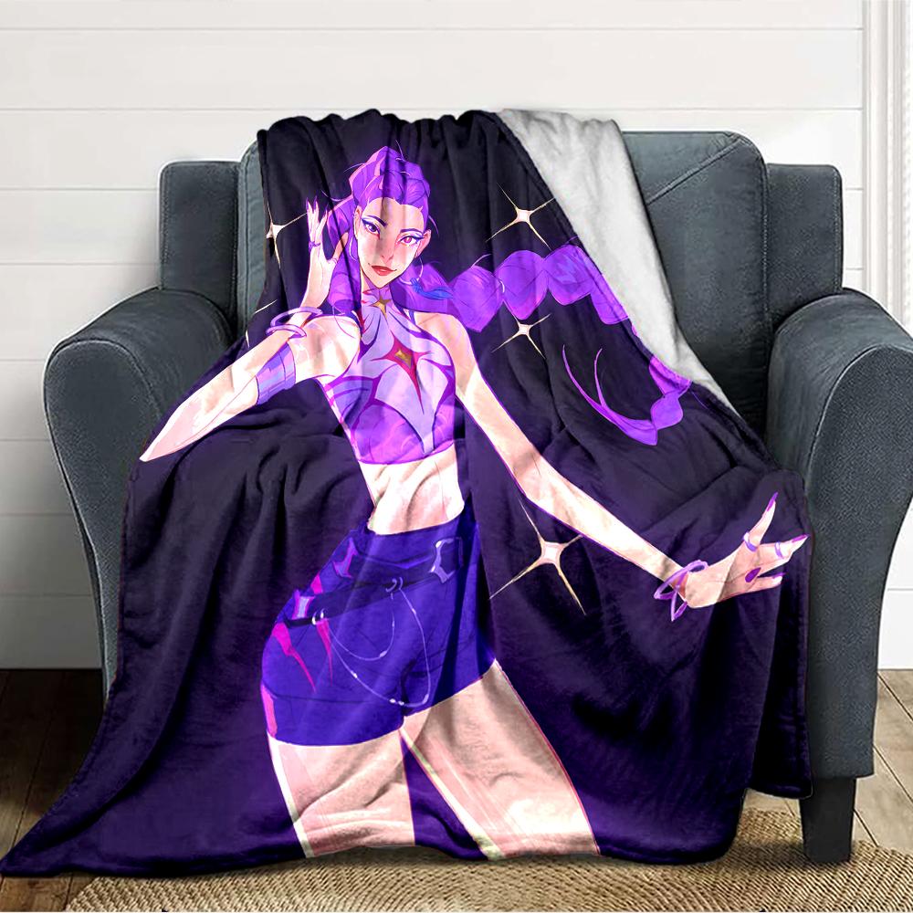 1pc KPop Demon Hunters RUMI4 Blanket, Gift, for Men and Women, Soft Blanket, Good for Sofa Bed Couch Travel, Lightweight Flannel Blanket