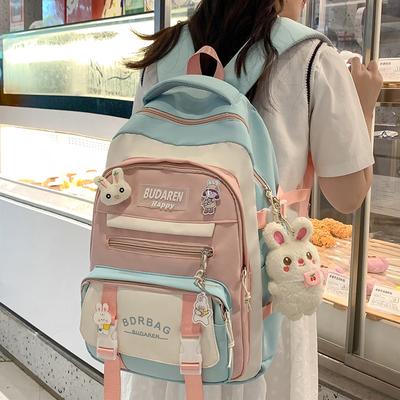 Schoolbag Children Elementary School Girls Junior High School Students Large Capacity Color Blocking Large Capacity Backpack