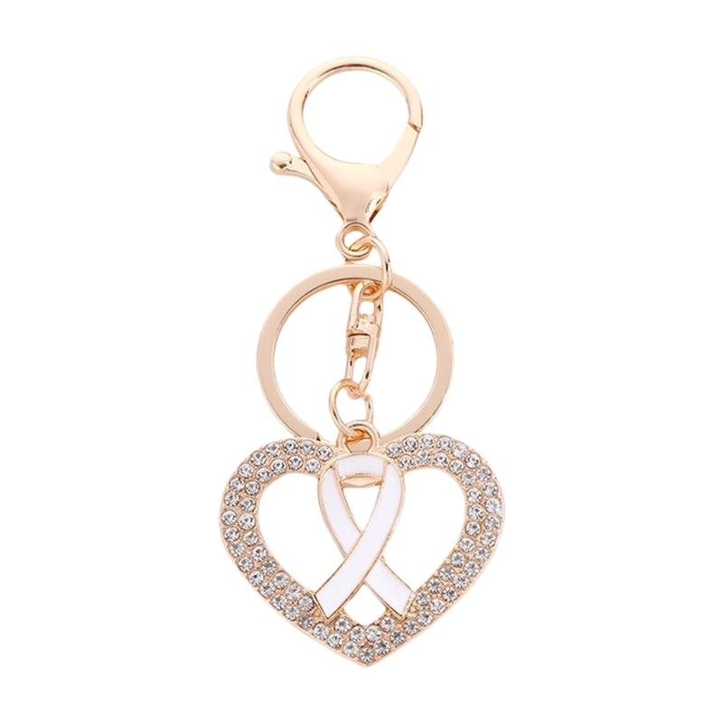

Elegant Crystals Studded Love Keychain Portable Ergonomic Designs Suitable As Christmas Valentines Day Present белый